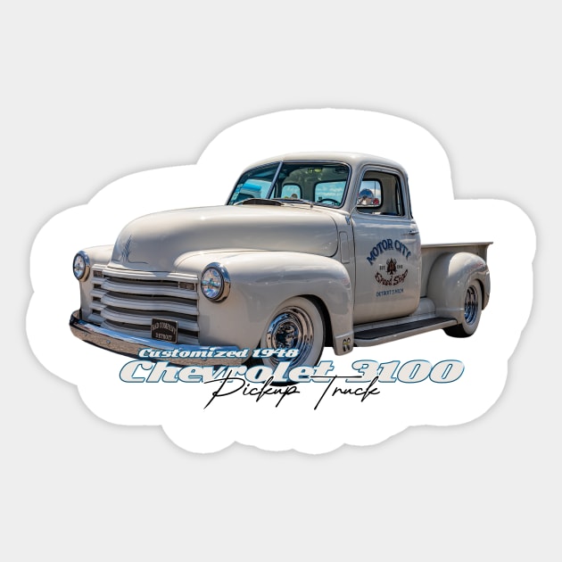 Customized 1948 Chevrolet 3100 Pickup Truck Sticker by Gestalt Imagery